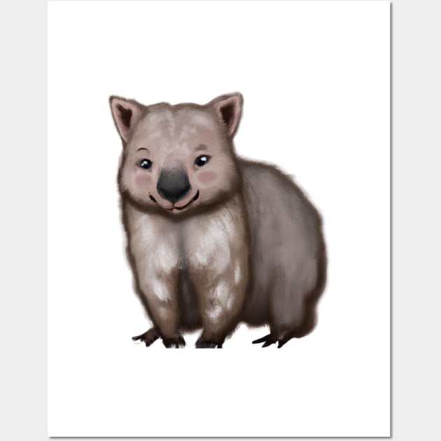 Cute Wombat Drawing Wall Art by Play Zoo